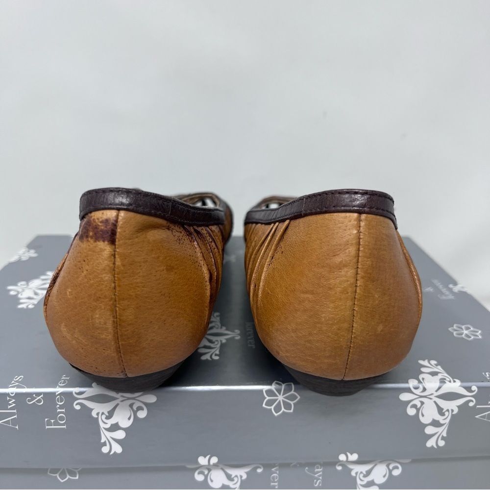 Kenzie Freya Leather Distressed Crinkle Strap Laced Toe Kitten Heel - Picture 6 of 11